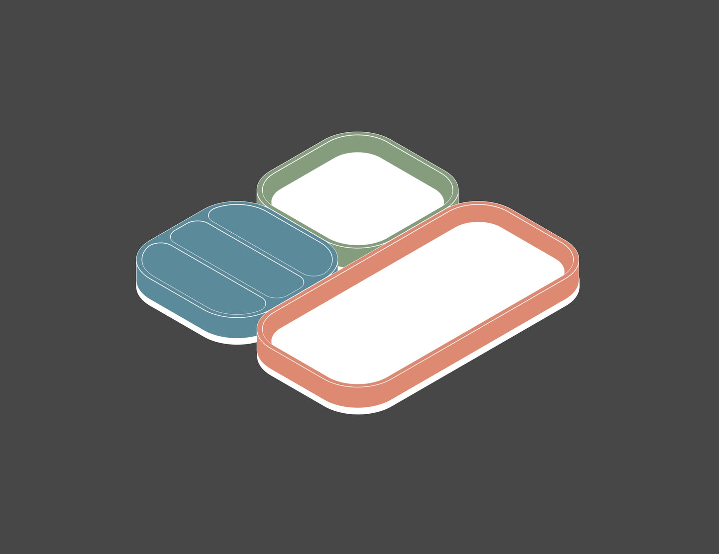 Tiles (Spring colors) - Set of 3