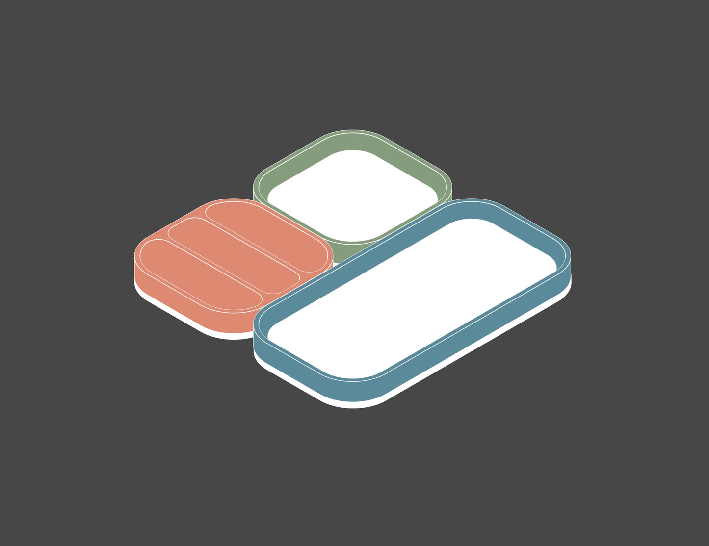 Tiles (Spring colors) - Set of 3