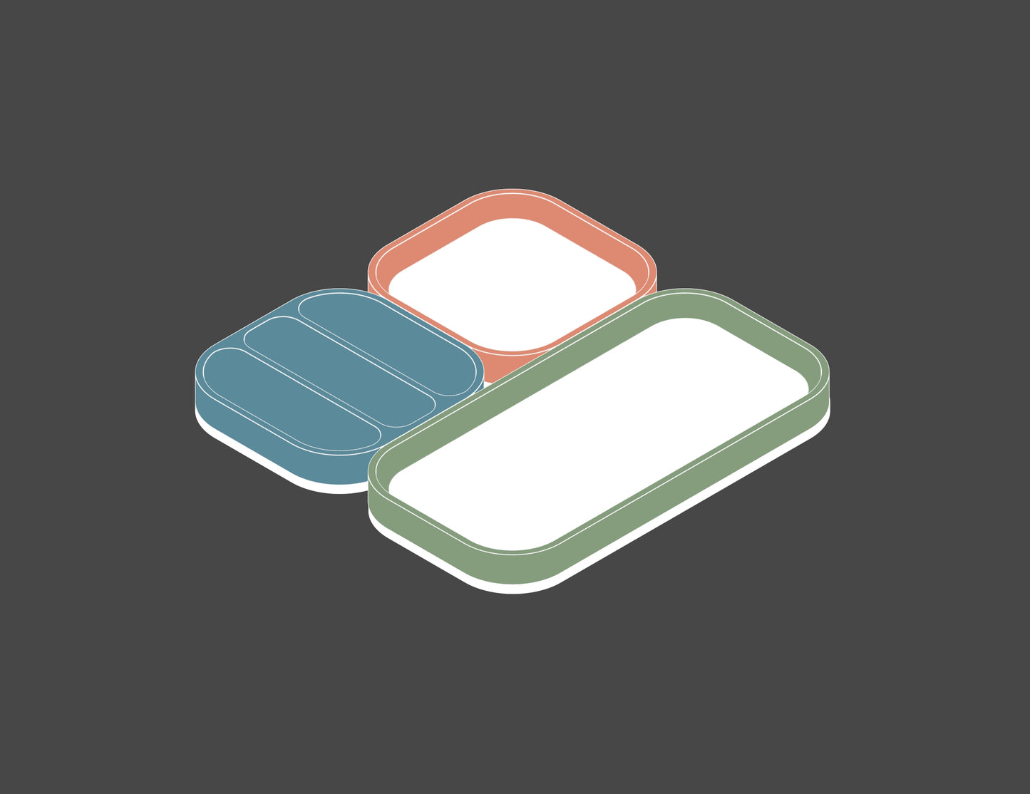 Tiles (Spring colors) - Set of 3