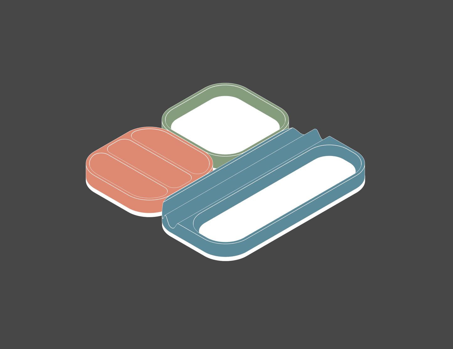 Tiles (Spring colors) - Set of 3