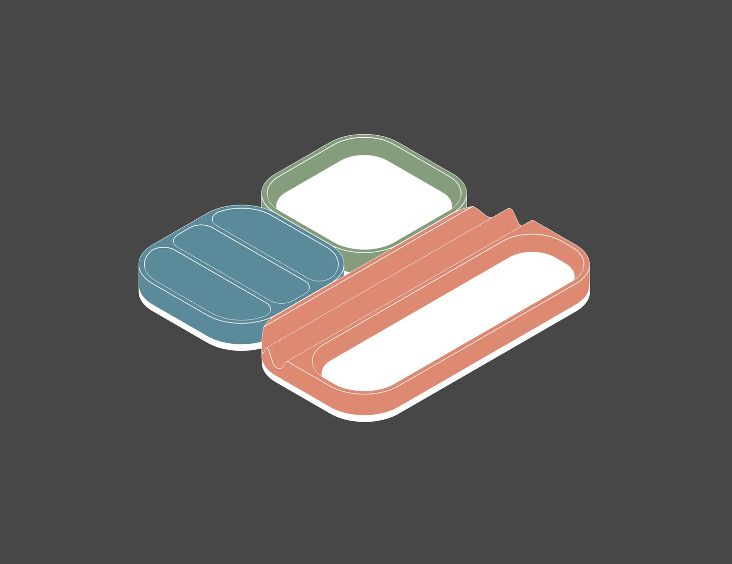 Tiles (Spring colors) - Set of 3