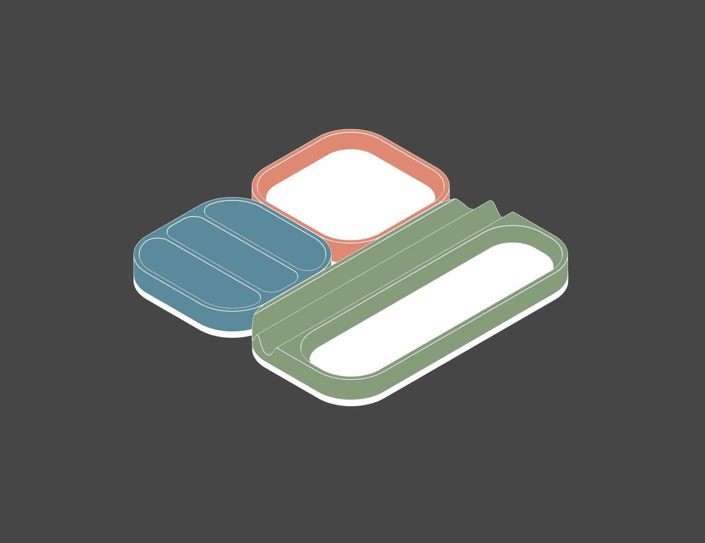Tiles (Spring colors) - Set of 3