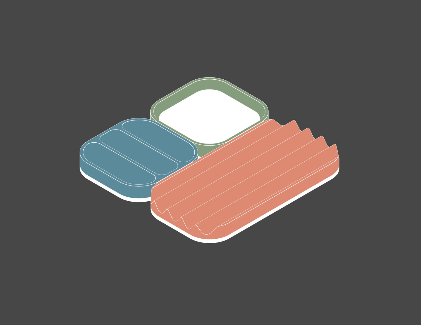 Tiles (Spring colors) - Set of 3