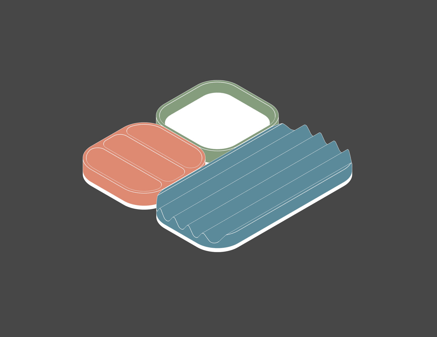 Tiles (Spring colors) - Set of 3