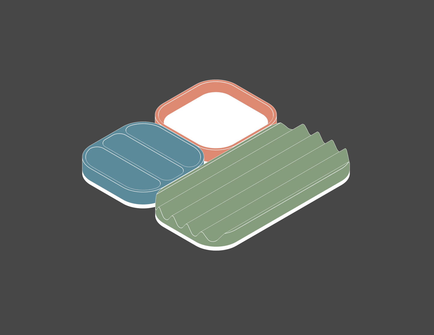 Tiles (Spring colors) - Set of 3